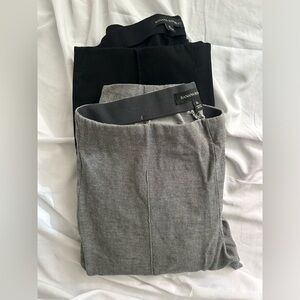 Banana Republic Bundle of 2 Trouser Pull On Front Pleated Skinny Zipper Ankle